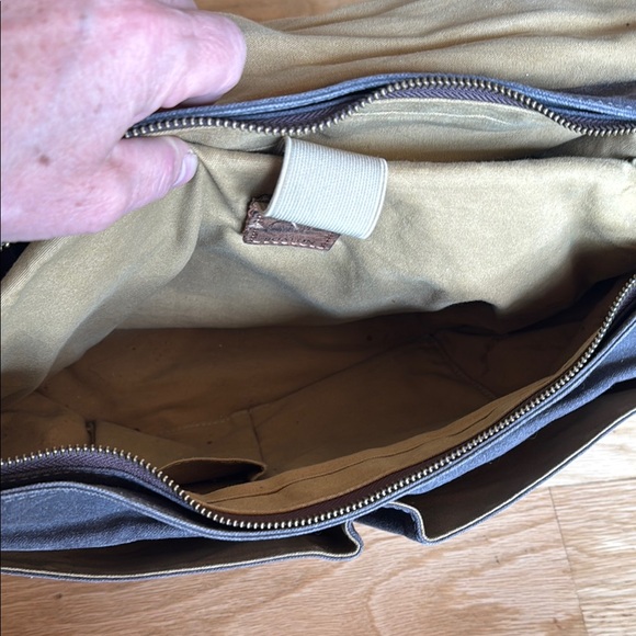 Waxed Canvas Messenger Bag with Leather Accents - Picture 10 of 13